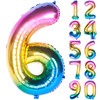 40 Inch Rainbow Digit Helium Foil Birthday Party Balloons (Dark