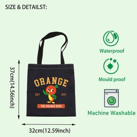 FOTAP Orange Bird Makeup Bag Cartoon Character Lover Gift Orange Bird Est 1971 Zipper Pouch Magic Kingdom makeup bag (ORANGE BIK Tote)