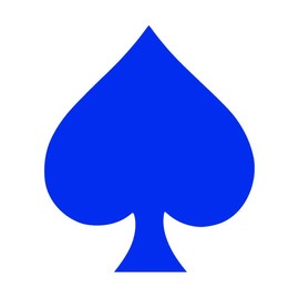 Spade Poker Symbol [Pick Any Color] Vinyl Transfer Sticker Decal for Laptop/Car/Truck/Window/Bumper (3in x 2.5in (Laptop Size), Blue)