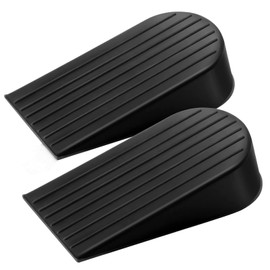 2 Pack Black Extra Large Door Stopper, High 1.9 Inches Big Door Stop for Floor Rubber Doorstop Wedge, Door Gaps and Prevent The Lock-Outs, Floor Sturdy Door Stopper for Heavy Duty Door Bottom of Door