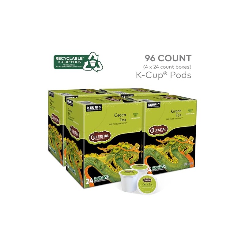 Celestial Seasonings Green Tea K-Cup Pods - 96 Count