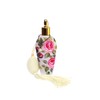 Elegant Pretty Frosted Glass Perfume Bottle with Hand Painted Pink