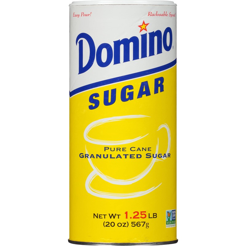Domino® Granulated Sugar, 20 oz Canister, Sugar Container (Pack of