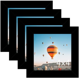JCJMY 8x12 Picture Frame Set of 4 Black for Wall Hanging or Tabletop- Wall Mounting Horizontally or Vertically, 8 x 12 Wall Gallery Poster Photo Frames for 8 by 12 Photo,4 Pack, Black
