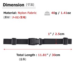 Azarxis Chest Strap, Backpack, Slip Prevention Band, Chest Belt, Shoulder Strap Fixed, Aftermarket Backpack, Rucksack, Chest Belt, Slip Stopper, Adjustable, Black - Set of 4