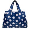 allydrew Large Foldable Tote Nylon Reusable Grocery Bags, Baseball
