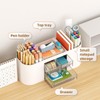Marbrasse Desk Organiser with 3 Drawers,Multi-Functional Pen Holder,Desk Tidy and