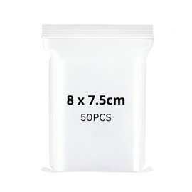 50pcs Resealable Clear Plastic Bags For Packaging, Food, Storage | Heavy Duty Durable Sealed Zip Lock Grip Seal Clear Bags - Small, Big, Large 3.25 x 3 inches (8 x 7.5cm)