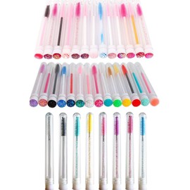 60 pinceles desechables para pestañas coloridas, para pestañas y pestañas, con forma de diamante, para maquillaje, varita de máscara en tubo sanitario, suministros para pestañas