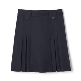 French Toast girls Front Pleated Tab School Uniform Skirt, Navy, 16 US
