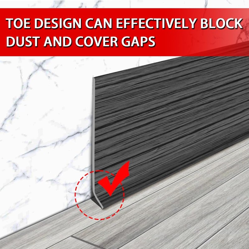 Vinyl Wall Base Baseboard Molding Trim 6" Flexible Self Adhesive
