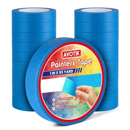 Blue Painters Tape 20 Rolls: Masking Tape 1 Inch Wide x 55 Yards - Painter's Tape Blue Masking Tape for Walls Painting Packing, Wood, Floors, DIY, Total 1100 Yards