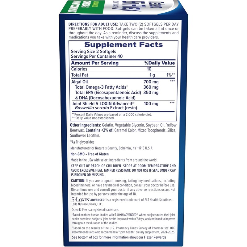 Osteo Bi-Flex Advanced Omega-3 Joint Complex Algae Oil Supplement, 80