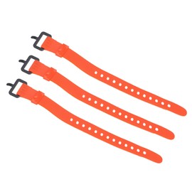 Rubber Utility Straps Quick Release Cam Buckle Tie Down Straps, Lightweight & Durable, Short Style, Set of 3, for Organization & Gear Securing (Orange)