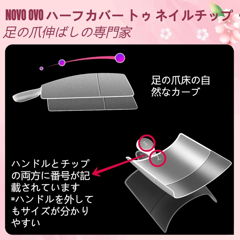 NOVO OVO Nail Tip, Toe Nail Tip, Half Coverage, Double