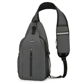 Moda&Yichen Sling Bag Backpack: Sport Shoulder Bag Chest for Trekking Travel, Work and School, Shoulder Bag for Men and Women, dark grey, 14.57 × 3.94 × 7.48in
