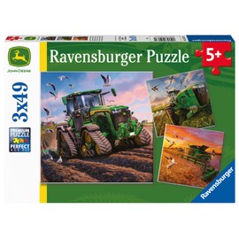 Ravensburger Seasons of John Deere 3 x 49 Piece Jigsaw Puzzle Set for Kids - 05173 - Every Piece is Unique, Pieces Fit Together Perfectly