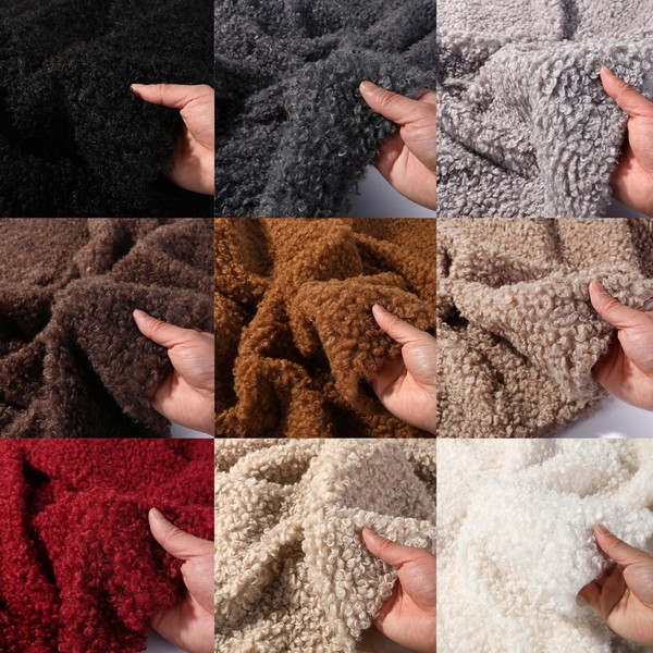 Faux Fur Fabric Sheep's Wool Curly Boucle Looped Plush Furry