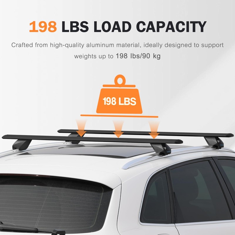 COWVIE 47 Inch Aluminum Roof Rack Cross Bars for Raised