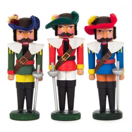 Dregeno Seiffen Mini Nutcracker Musketeer, Wood, natural, 3 x 2.5 x 8 cm