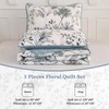 Anibedding King Size Quilt Sets Blue Floral Pattern Bespread Set,