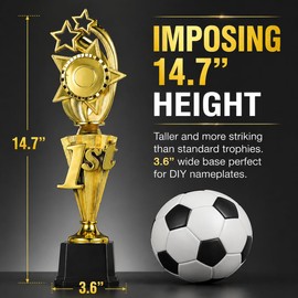 1st 2nd 3rd Place Trophy Award, Plastic Award Trophies Set, Gold Star Trophy Cup for Kids Adults, Winner Prizes for Sport Tournament, Football Soccer Basketball Competition, Classroom Reward Ceremony