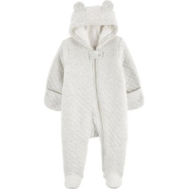 Simple Joys by Carter's Baby Girl Footed Jumpsuit Pram Jumpsuit Pram Fleece with Feet, gray