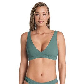 Maaji womens Long Line Triangle With Removable Soft Cups Bikini Top, Green, Small US