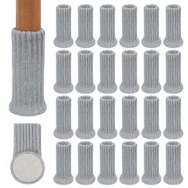 RCHYFEED Pack of 24 Furniture Leg Socks, Knitted Chair Legs Socks, Elastic for 1 to 2 Inch Diameter of Chair Feet, Table Legs, Furniture Legs, Chair Legs, Floor Protectors, Avoid Scratches