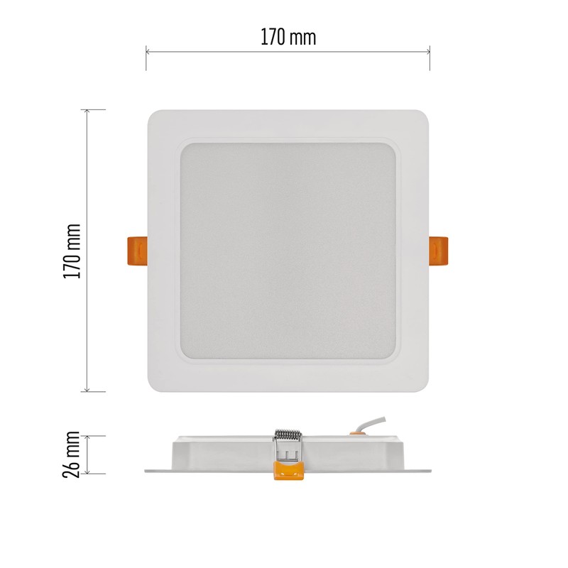 EMOS LED Panel 18W Square 1800lm Ceiling Light Recessed Light