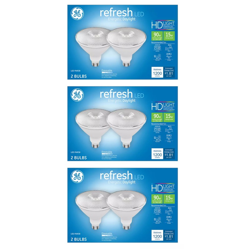GE Lighting (6 bulbs) GE Lighting refresh LED Floodlight, Daylight