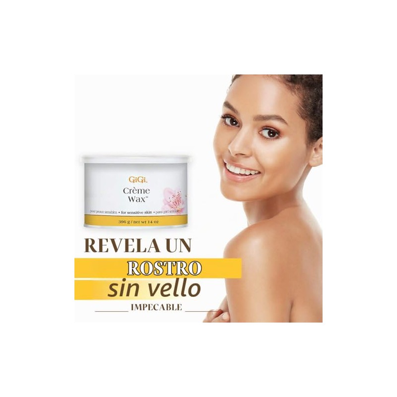 GiGi Cera Crème para Depilación, Remoción Suave de Vello para