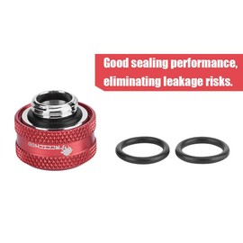 Richer-R 4pcs/6pcs Water Cooling Compression Connector for Rigid Acrylic Pipe, OD 14mm (4 Red)