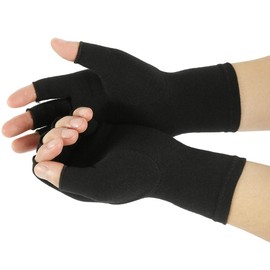 Anemoner 2 Pairs Arthritis Compression Gloves, Arthritis Gloves Support and Warmth Fingerless Design Relieve Pain from Rheumatoid RSI Carpal Tunnel Providing Support Promoting Healing (Black, Small)