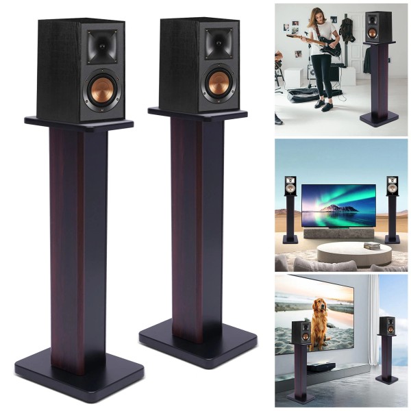 Unbranded Black Walnut 28" Bookshelf Speaker Stands Surround Sound Home