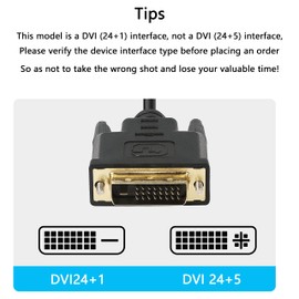 XMSJSIY Micro HDMI to DVI Adpter Cable, Micro HDMI Male to DVI 24+1 DVI-D Cable Connector for Monitor/Display/Projector Video Converter Cord-1.8M(male)