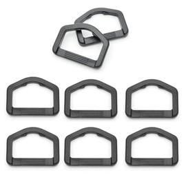 Pack of 12 Black Pentagonal D Buckle D-Rings Plastic Buckle 1" Without Bar D Ring for Webbing Strap Backpack Water Pouche Belt Dog Collar Attachment Point Hardware