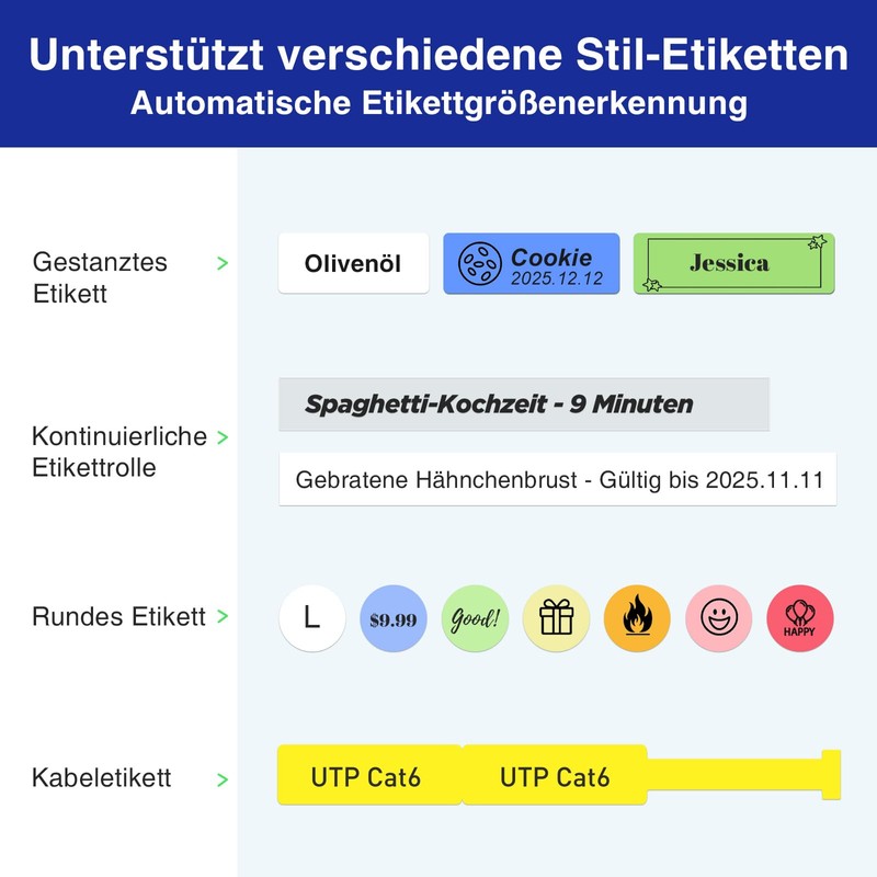 SUPVAN E11 Label Printer, Mini Bluetooth Labeling Device for Home,