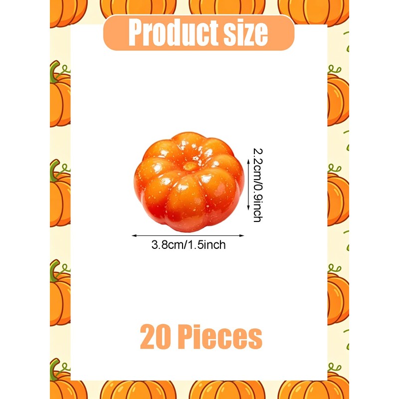 Liiaiyter 20 Pcs Mini Artificial Pumpkins, Fake Pumpkins Fall Harvest