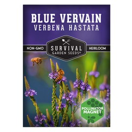 Survival Garden Seeds Blue Vervain Seeds for Planting (Verbena Hastata) | North American Native Wetland Wildflower | Butterfly Magnet - 1 Pack