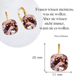 Earrings 925 Silver Austrian Zirconia - 24 Carat Gold-Plated Jewellery for Women and Girls - Drop Earrings Ideal for Gifts for Women, Sterling Silver, Cubic Zirconia