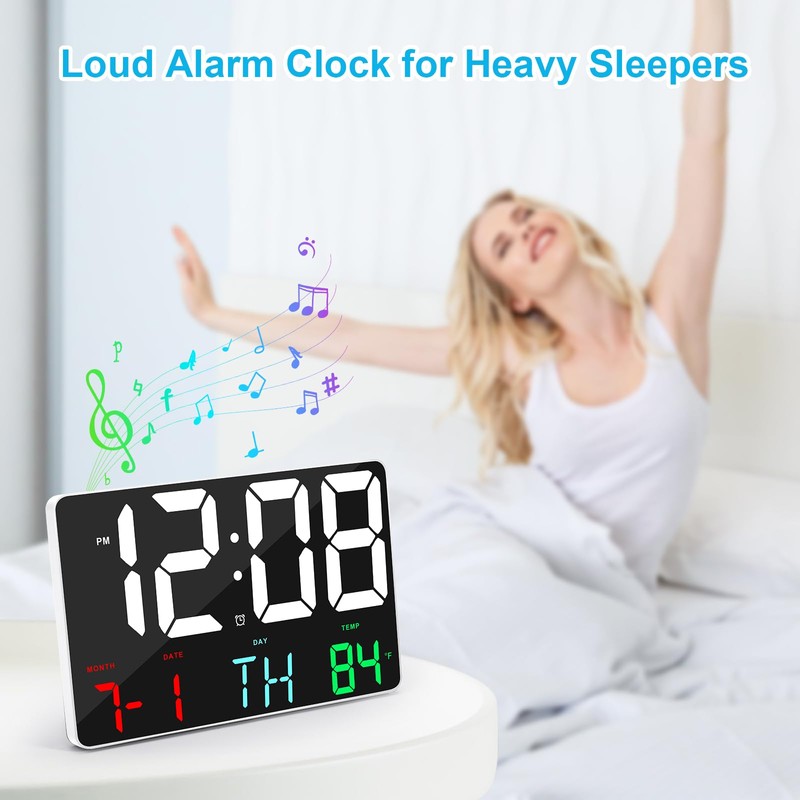SZELAM Digital Clock Large Display, 11.5 Inch Digital Calendar Alarm