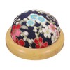 sourcing map Pin Cushion Wooden Base Japanese Style Round Pincushion
