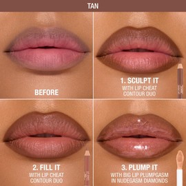 Charlotte Tilbury Lip Cheat Contour Duo - Dual-Sided Lip Liner Pencil to Sculpt & Fill for an Easy Contour Effect - Helps Prevent Lipstick Feathering - Tan