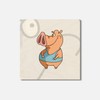 Unbranded Funny Fat Pig Animal 4'' X 4'' Square Wooden