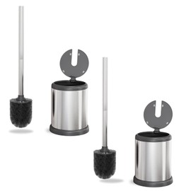 ToiletTree Products Cepillo de Inodoro con Tapa - Elegante Cepillo de Inodoro y Soporte - Juego de Cepillo de Limpieza de Inodoro con Base de Peso Pesado - Cepillo Limpiador de Inodoro con Tapa y