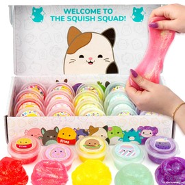 Original Squishmallows Ultimate Compounds Set, 25-Pack, Scented Glitter Slimes, Slime Party Favors for Kids, Slime Bulk, Kids Party Favors Goodie Bags, Mini Squishmallows, Mini Slime, Sludge Toys
