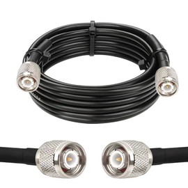 MOOKEERF TNC Male to TNC Male Coax Cable 15FT, 50 Ohm RG58 Coaxial Cable with TNC Connectors for GPS Navigation Antenna,RTK Surveying Antenna,Wireless mic System