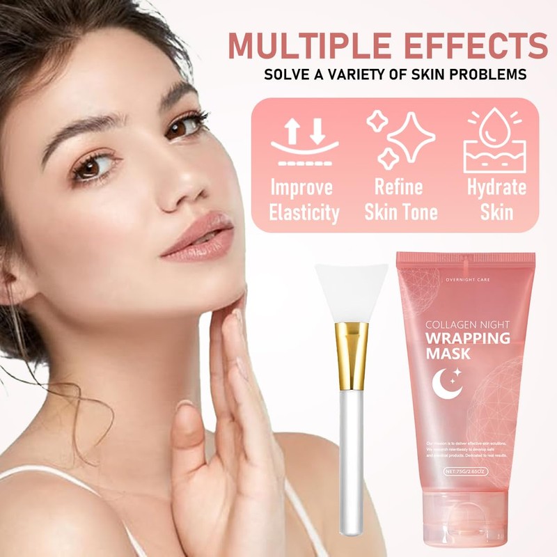 Collagen Night Wrapping Mask, Collagen Mask Face Overnight, Overnight Wrapping