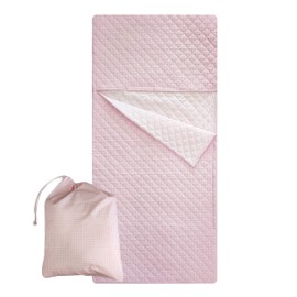 Panini Tessuti Children's Room Set, Sleeping Bag and Bag for Babies from 2 to 6 Years, 100% Cotton Quilted, Made in Italy (Nursery Set, Pink Square)